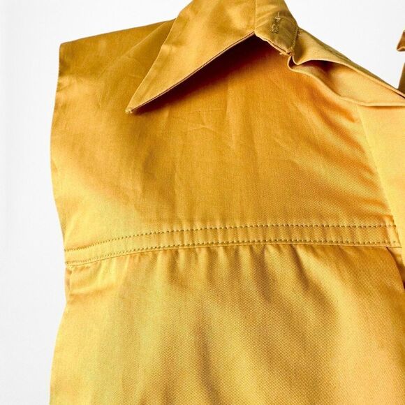 Zara Yellow Sleeveless Button Down Cropped Shirt Top Size XS/S - Picture 6 of 6